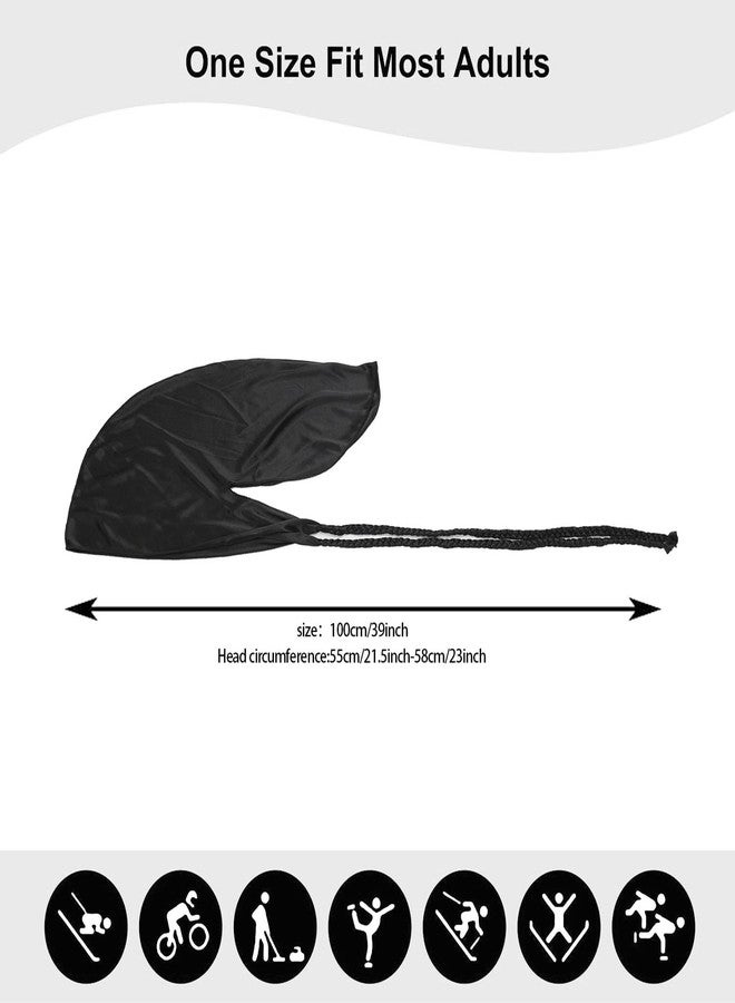 مجموعة من 3 قطع من أغطية الرأس الرجالية الحريرية، أغطية رأس قابلة للتهوية، مناسبة للضفائر، توفر حماية من الشمس، مناسبة لراكبي الدراجات النارية والهيب هوب. - Image 2